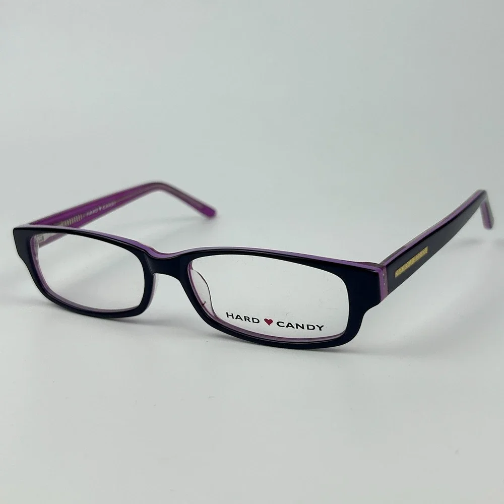 Hard Candy HC04 DPUR Women Eyeglasses Frame Black Plastic Full Rim 53-16-135 mm